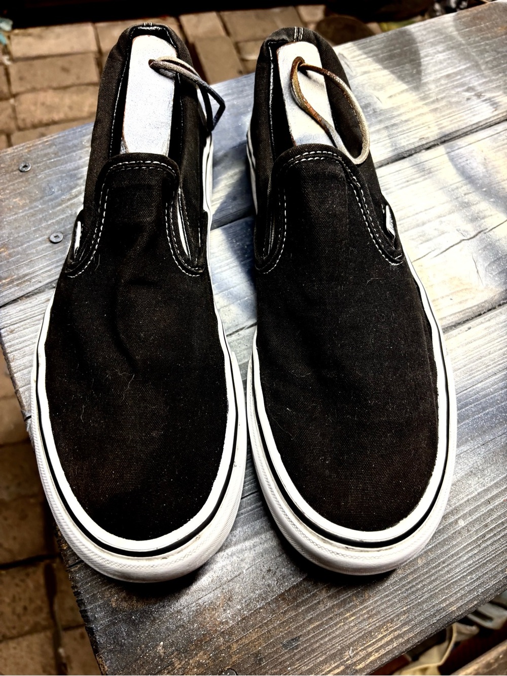 Vans Black & White Classic Slip-On Sneakers
